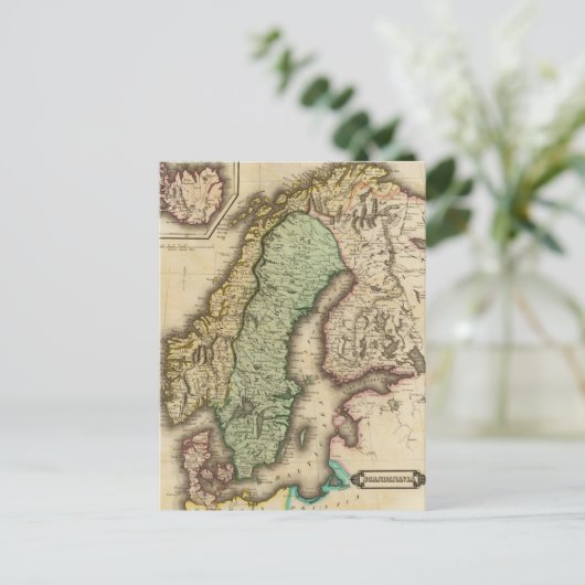  kaart van Noorwegen en Zweden (1831) (Staand voorkant)