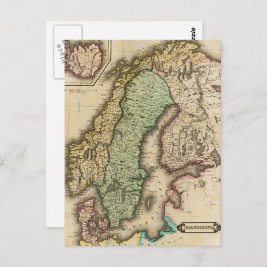  kaart van Noorwegen en Zweden (1831) (Voorkant / Achterkant)