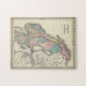  kaart van Noorwegen en Zweden (1856) Legpuzzel (Horizontaal)