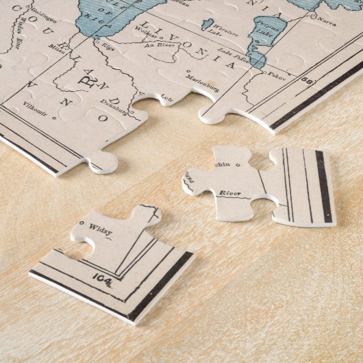  kaart van Noorwegen en Zweden (1893) Legpuzzel (Zijkant)