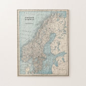  kaart van Noorwegen en Zweden (1893) Legpuzzel (Verticaal)
