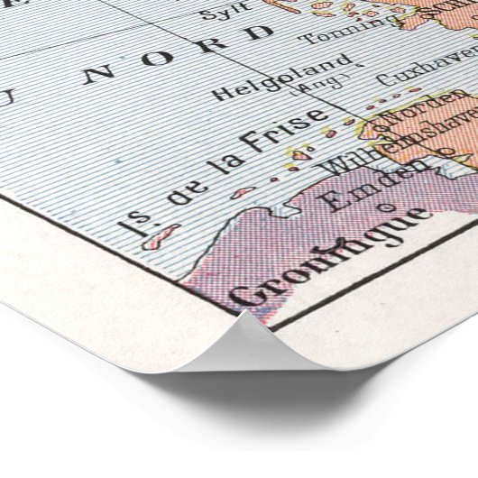  kaart van Noorwegen en Zweden (1900) Poster (Hoek)