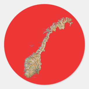 Kaart van Noorwegen Sticker