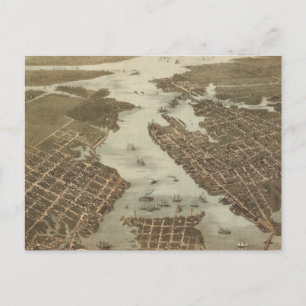  kaart van Norfolk en Portsmouth VA (1873)