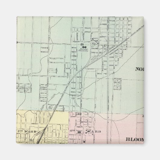 Kaart van Normaal, Bloomington Magneet (Voorkant)