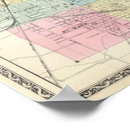 Kaart van Normaal, Bloomington Poster (Hoek)