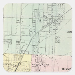 Kaart van Normaal, Bloomington Vierkante Sticker