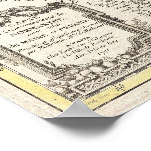 kaart van Normandië (1771) Poster (Hoek)