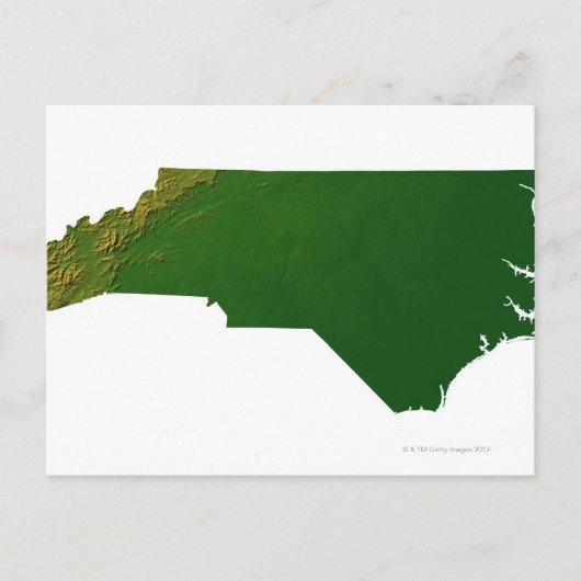 Kaart van North Carolina (Voorkant)