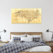 Kaart van North Carolina (1808) Canvas Afdruk (Insitu (Slaapkamer))
