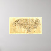 Kaart van North Carolina (1808) Canvas Afdruk (Voorkant)