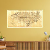 Kaart van North Carolina (1808) Canvas Afdruk (Insitu (Woonkamer))