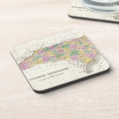  kaart van North Carolina (1827) Bier Onderzetter (Linkerzijde)