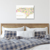 kaart van North Carolina (1827) Canvas Afdruk (Insitu (Slaapkamer))