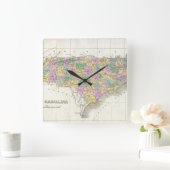 kaart van North Carolina (1827) Vierkante Klok (Huis)