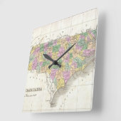 kaart van North Carolina (1827) Vierkante Klok (Hoek)