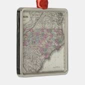  kaart van North Carolina (1855) Metalen Ornament (Rechts)