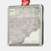  kaart van North Carolina (1855) Metalen Ornament (Links)