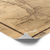  kaart van North Carolina (1862) Poster (Hoek)