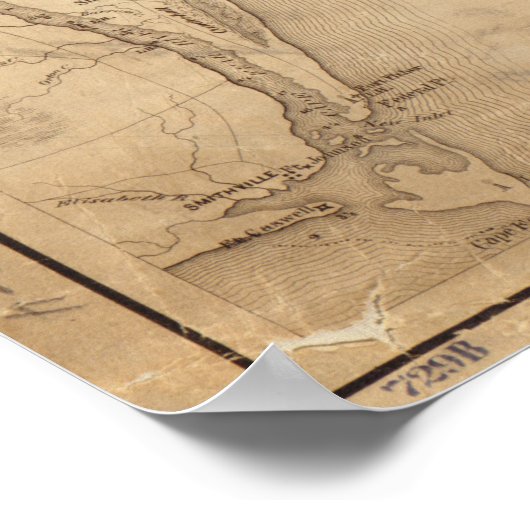  kaart van North Carolina (1862) Poster (Hoek)