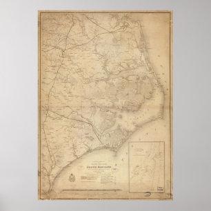  kaart van North Carolina (1862) Poster