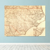  kaart van North Carolina (1865) Canvas Afdruk (Insitu (Houten vloer))