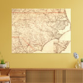  kaart van North Carolina (1865) Canvas Afdruk (Insitu (Woonkamer))