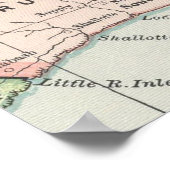  kaart van North Carolina (1891) Poster (Hoek)