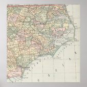  kaart van North Carolina (1891) Poster (Voorkant)