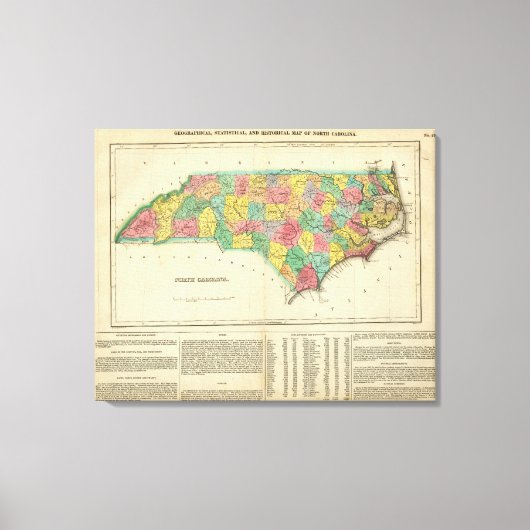 Kaart van North Carolina Canvas Afdruk (Voorkant)