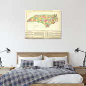 Kaart van North Carolina Canvas Afdruk (Insitu (Slaapkamer))