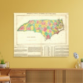 Kaart van North Carolina Canvas Afdruk (Insitu (Woonkamer))