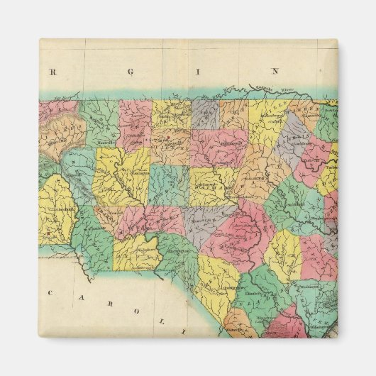 Kaart van North Carolina Magneet (Voorkant)