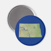 Kaart van North Dakota Magnet (Voorkant / Achterkant)