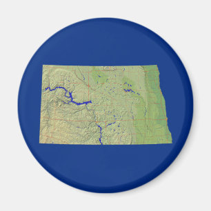 Kaart van North Dakota Magnet