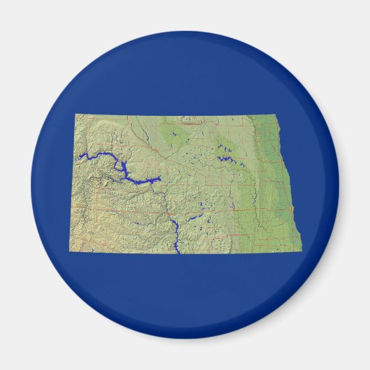 Kaart van North Dakota Magnet (Voorkant)