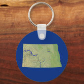 Kaart van North Dakota Sleutelhanger (Voorkant)