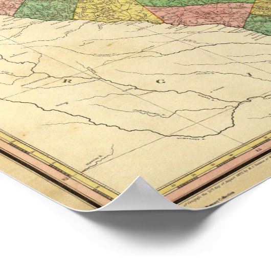 Kaart van North en South Carolina Poster (Hoek)