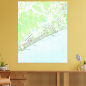 Kaart van North Myrtle Beach South Carolina (1990) Canvas Afdruk (Insitu (Woonkamer))