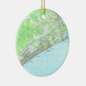 Kaart van North Myrtle Beach South Carolina (1990) Keramisch Ornament (Rechts)