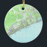 Kaart van North Myrtle Beach South Carolina (1990) Keramisch Ornament<br><div class="desc">Dit is een kaart van North Myrtle Beach South Carolina die oorspronkelijk in 1990 werd geproduceerd.</div>