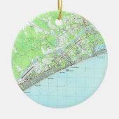 Kaart van North Myrtle Beach South Carolina (1990) Keramisch Ornament (Voorkant)