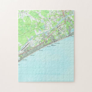 Kaart van North Myrtle Beach South Carolina (1990) Legpuzzel
