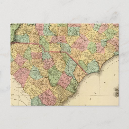 Kaart van North South Carolina (Voorkant)