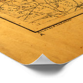 Kaart van North & South Carolina (1865) Poster (Hoek)