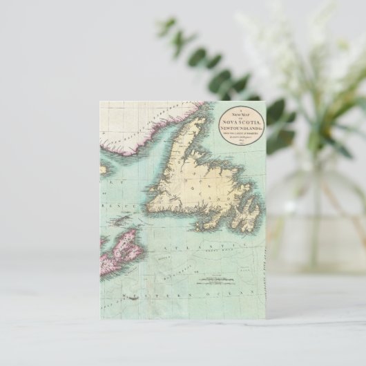  kaart van Nova Scotia en Newfoundland (1807) (Staand voorkant)