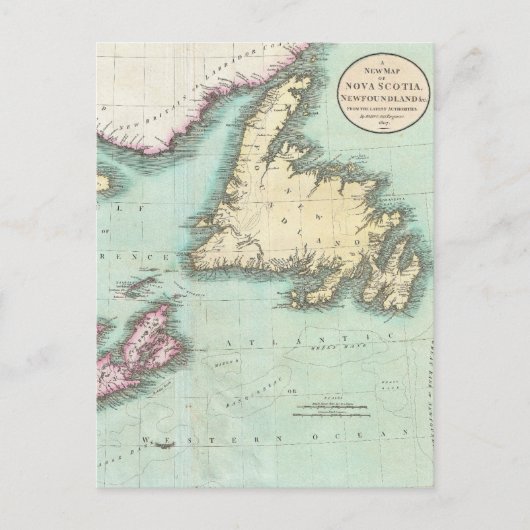 kaart van Nova Scotia en Newfoundland (1807) (Voorkant)