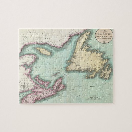 kaart van Nova Scotia en Newfoundland (1807) Legpuzzel (Horizontaal)