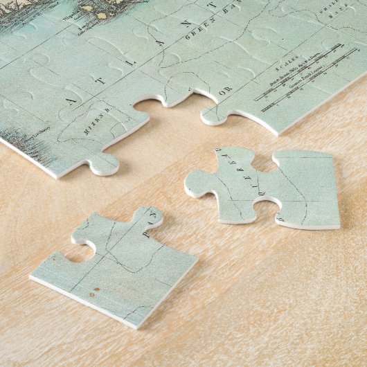  kaart van Nova Scotia en Newfoundland (1807) Legpuzzel (Zijkant)