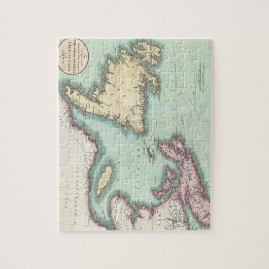  kaart van Nova Scotia en Newfoundland (1807) Legpuzzel (Verticaal)